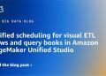 Unified scheduling for visible ETL flows and question books in Amazon SageMaker Unified Studio